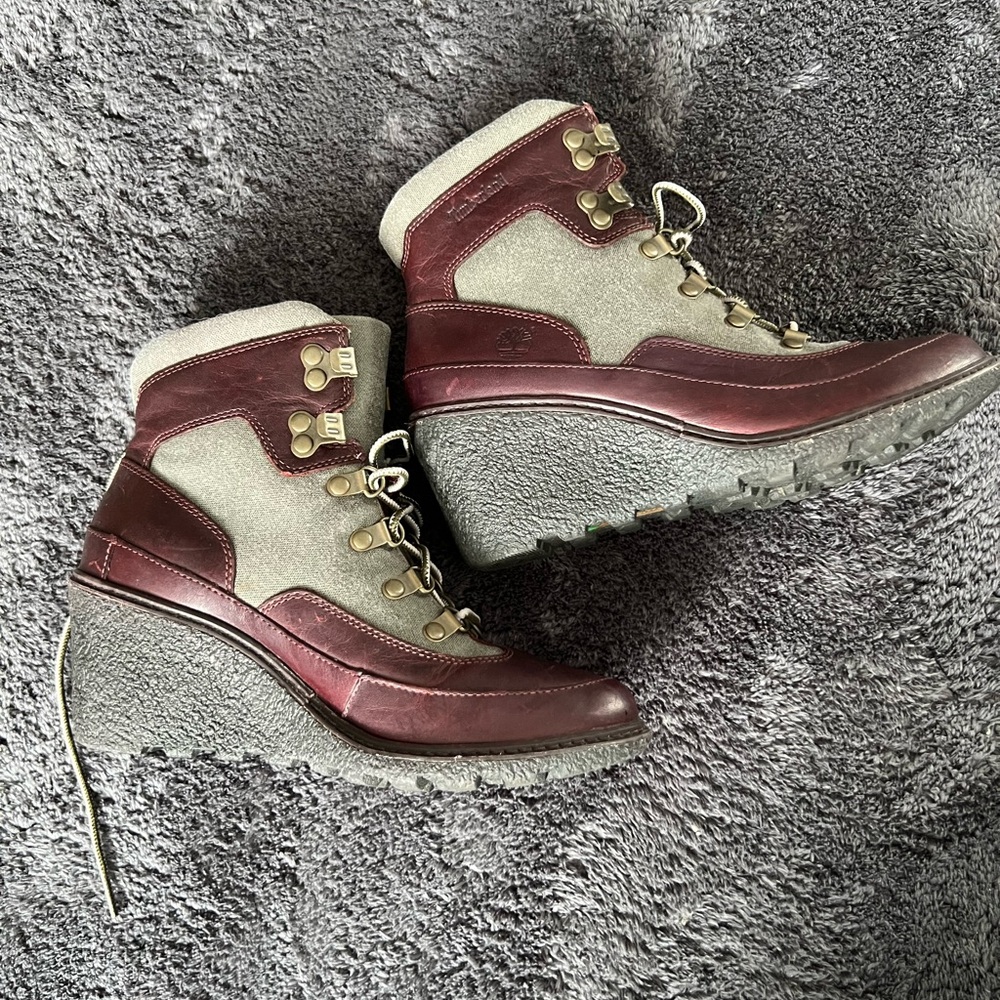 Timberland leather wedge boots